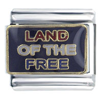 Italian Charms - gold plated land of the free italian charm Image.