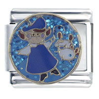 Italian Charms - little girl with dog italian charm Image.