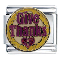 Italian Charms - give thanks italian charm Image.