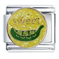 Italian Charms - sweet pea italian charm Image.