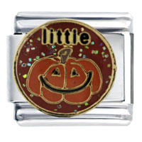 Italian Charms - little halloween pumpkin italian charm Image.