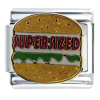 CA1145_PG: Supersized Hamburger Italian Charm Image. CA1145_PG