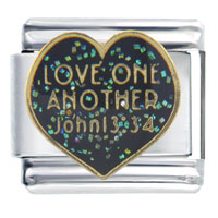 Italian Charms - love one another italian charm Image.