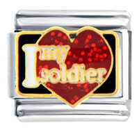 Italian Charms - i love my soldier italian charm Image.
