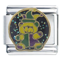 Italian Charms - mardi gras teddy bear italian charm Image.