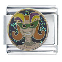 Italian Charms - mardi gras girl italian charm Image.