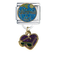 Italian Charms - california girl dangle glass italian charm Image.