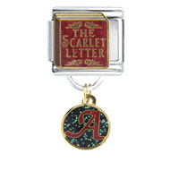 Italian Charms - scarlet letter book italian charm Image.