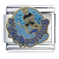 Italian Charms - wakeboarding italian charm Image.