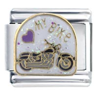 Italian Charms - heart my bike italian charm Image.