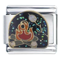Italian Charms - roasting marshmallows italian charm Image.