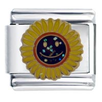 Italian Charms - happy sunflower italian charm Image.