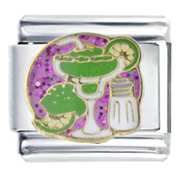 Italian Charms - hand painted margarita italian charm Image.