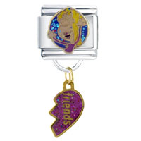 Italian Charms - dangle friends half heart italian charm Image.