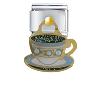 Italian Charms - blue rose barista mug italian charm Image.