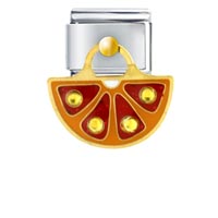Italian Charms - orange wedge italian charm Image.