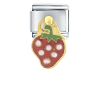 Italian Charms - dangle strawberry italian charm Image.