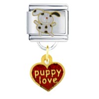 Italian Charms - puppy love italian charm Image.