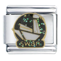 Italian Charms - paper origami swan italian charm Image.