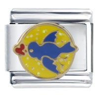 Italian Charms - blue bird with valentine italian charm Image.