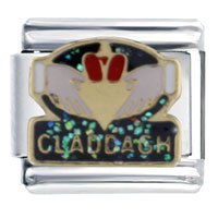 Italian Charms - claddagh hand painted italian charm Image.