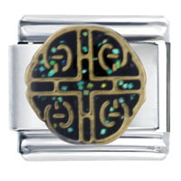 Italian Charms - gold plated shield knot italian charm Image.