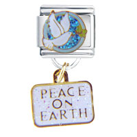Italian Charms - peace on earth dangle italian charm Image.