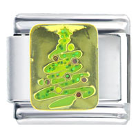 Italian Charms - gold christmas tree italian charm Image.