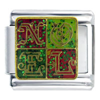 Italian Charms - hand painted christmas noel italian charm Image.