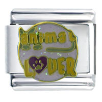 Italian Charms - hand painted animal lover italian charm Image.