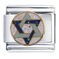 Italian Charms - two tone star of david italian charm Image.