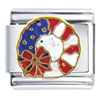 Italian Charms - usa patriotic wreath italian charm Image.
