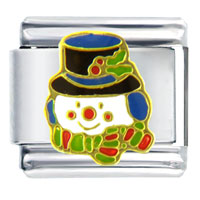 Italian Charms - snowman face italian charm Image.