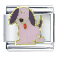 Italian Charms - purple puppy italian charm Image.