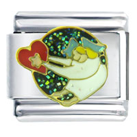 Italian Charms - angel holding heart italian charm Image.