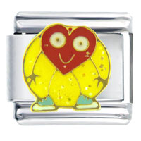 Italian Charms - happy heart italian charm Image.