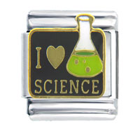 Italian Charms - i heart science italian charm Image.