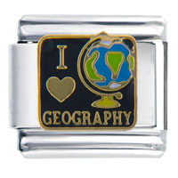 Italian Charms - i heart geography italian charm Image.