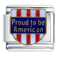 Italian Charms - proud to be american italian charm Image.