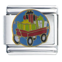 Italian Charms - wagon full of gifts italian charm Image.