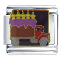 Italian Charms - birthday cake truck italian charm Image.