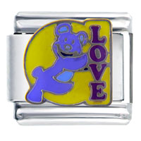Italian Charms - purple love bear italian charm Image.