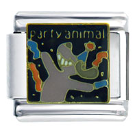 Italian Charms - party animal dog italian charm Image.