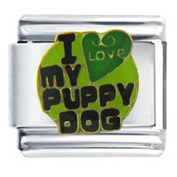 Italian Charms - i love my puppy dog italian charm Image.