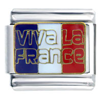 Italian Charms - viva la france flag italian charm Image.