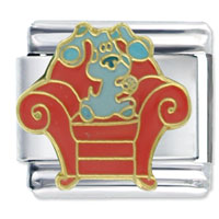 Italian Charms - blues clues blue dog on chair licensed italian charm Image.