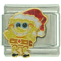 Italian Charms - christmas spongebob licensed italian charm Image.