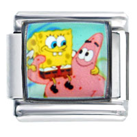 Italian Charms - spongebob and patrick photo licensed italian charm Image.