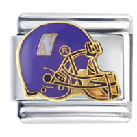 Italian Charms - ncaa northwestern wildcats football licensed italian charm Image.