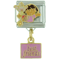 Italian Charms - dora the explorer and boots best friends italian charm Image.